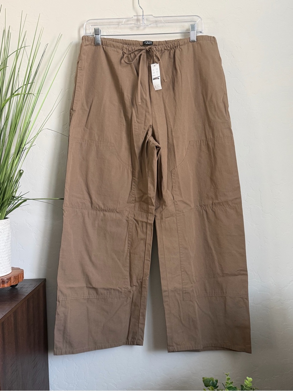 J.Crew Luna Cotton Poplin Pull-On Pants Brown NWT Small